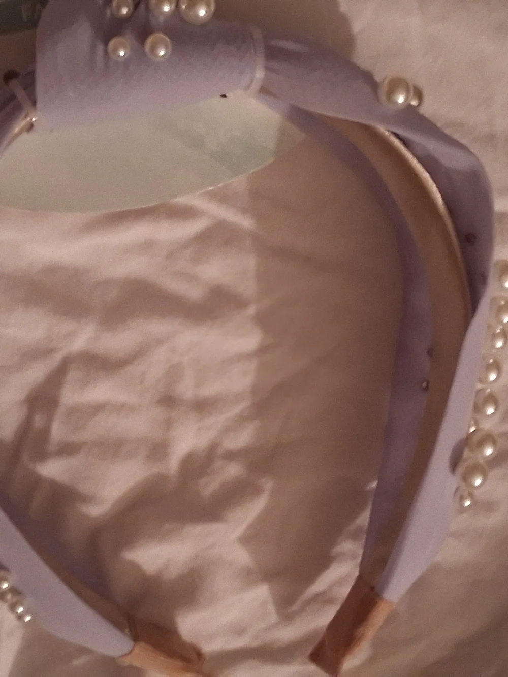 Pearl-Embellished Lilac Knot Headband